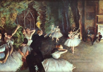 ダンスバレエ Painting - 舞台でのリハーサル 印象派バレエダンサー エドガー・ドガ